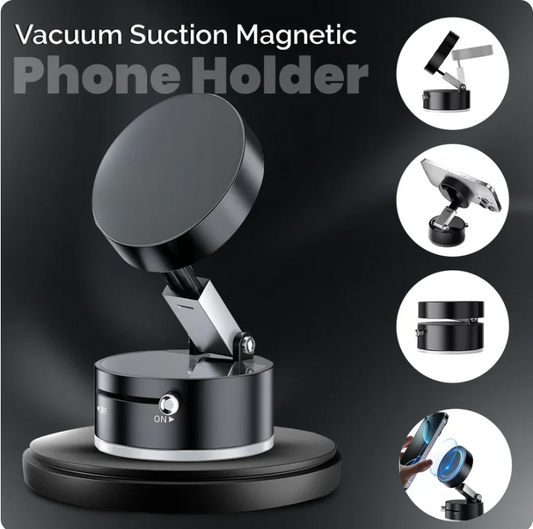 Vacuum Magnetic Suction Phone Holder - Foldable 360-degree Rotatable & Works Everywhere
